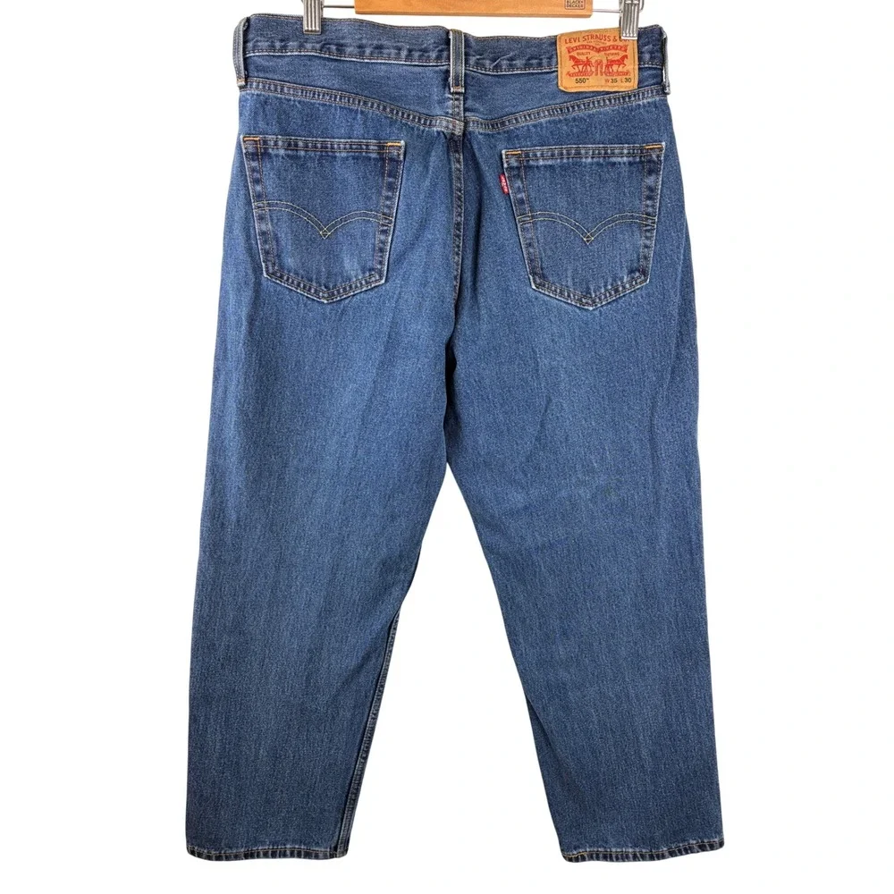 Levi's 550 Relaxed Fit Tapered Jeans Men's 35x27.5 Medium Wash 100% Cotton